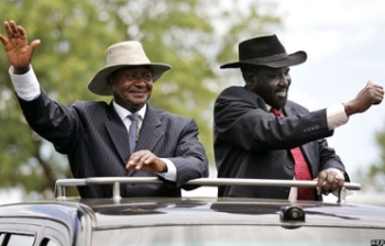 Ugandan President Yoweri Museveni, left, and South Sudanese President Salva Kiir(Photo: BayView)