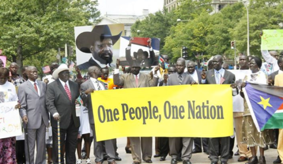 Salva Kiir received by supporters in Washington in August 2014(Photo: supplied)