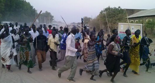 South Sudanese celebrating the release of Hon. Isaiah Chol and two other officials in the town of Bor(Photo: Nyamilepedia/Supply)