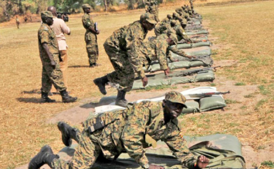 UPDF officers undergoING drills in South Sudan recently in preparation of the next phase of war (Photo: DPU)