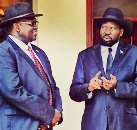 President Salva Kiir Mayaardit and his former Vice President, Dr. Riek Machar Teny(Photo: file/Nyamilepedia)