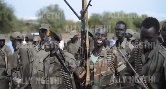 SOUTH SUDAN JOHNSON OLINY FASHODA COUNTY AND CALRO KUAL, MAYOM COUNTY JOINING SPLA in 2013. Gen. Carlo Kuol was captured alive by the SPLM-IO in Bentiu in April 2014. Today he is leading IO forces against the government(Photo: Ally Gethi)