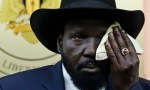 South Sudan's President Salva Kiir at a news conference in Juba. Kiir's $1 billion investment in military to crash rebellion failed Kiir bought 1000 tractors hoping to restore the collapsing economy but experts say it is just too late(Photograph: Goran Tomasevic/Reuters)