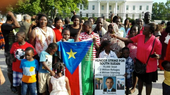 Simon Deng on the strike at the White House for Obama Administration to response to South Sudan conflict(Photo: file)
